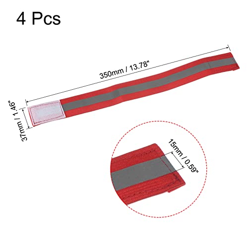 MECCANIXITY Reflective Bands for Arm Wrist Ankle - color: Red, size: 14x1.5 Inch