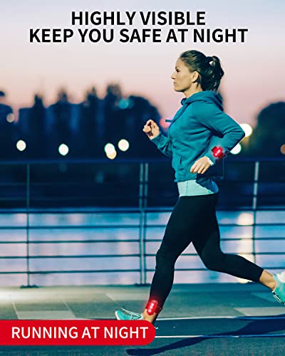 VICKSONGS 2pcs LED Safety Lights USB Rechargeable - Lightweight Walking Light with Clip and Strap, Jogging Running Lights, Bike Tail Light, Backpacker for Night Safety with Excellent Brightness