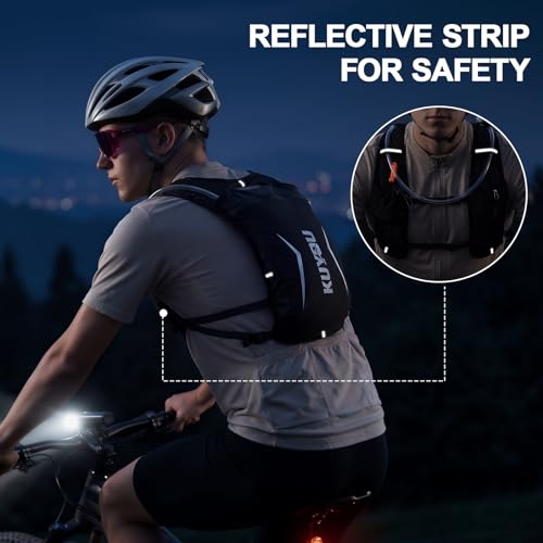 KUYOU Running Vest for Women & Men, Lightweight Hydration Backpack with 2L Water Bladder, Water Backpack for Trail Running, Hiking, Cycling & Marathon - color: Black-2L