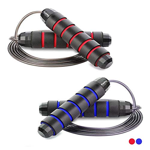Redify Adjustable Jump Rope,Jump Ropes for Fitness for Men Women - color: Red,Blue