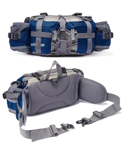 VISCNE Outdoor Fanny Pack Hiking Fishing Waist bag 2 Water Bottle Holder Lumbar Pack