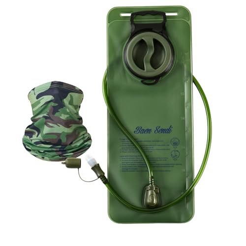 2 Pack Hydration Bladder 2 Liter/70 oz - 1.5L 2.5L 3L Water Bladder - BPA Free Hydration Pack Replacement - BPA Free Hydration Pack Replacement - color: 1- Pack(one Army green), size: 3 Liter