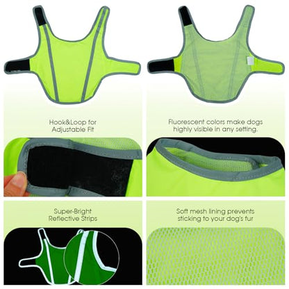 FUAMEY Reflective Dog Vest for Small Dogs,Dog Hunting Vest High-Visibility - color: Green, size: X-Small
