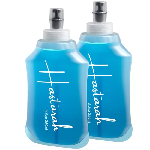 Flexible Running Bottle - Two Pack: 8.5oz, Foldable, BPA/PVC Free, Perfect for Hydration Pack, Running Vest - Ideal for Jogging, Hiking & Travel