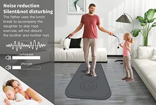 Jump Rope Mat Shockproof Exercise Skipping Mat All-Purpose Extra Thick High Density Anti-Tear Exercise Yoga Mat, Non Slip for Indoor and Outdoor - color: Grey