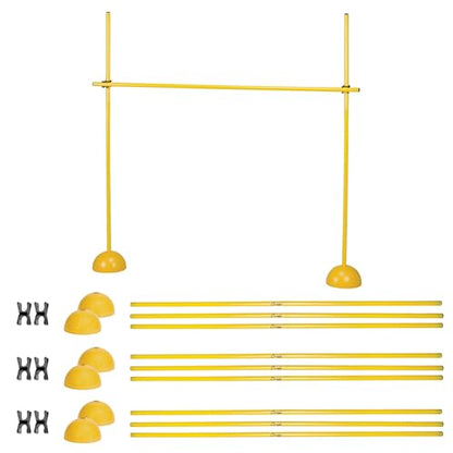 Champion Sports Agility Training Pole & Hurdle Sets – Speed, Footwork & Coordination Drills, Indoor/Outdoor PVC Poles - style: Agility Pole Hurdle Set