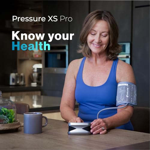 Pressure XS Pro Bluetooth Blood Pressure Monitor, Upper Arm BP Cuff 22–42 cm, Accurate Automatic Digital Systolic/Diastolic, Large Display, Mobile App Compatible for iOS & Android Devices