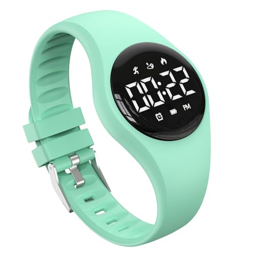 Kids Pedometer Watch, Digital Step Counter Watch, Waterproof Wristwatch, Calendar Alarm Clock for Children Boys Girls - color: Green