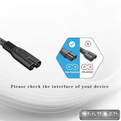 Power Cord Charging for Under Desk Elliptical Machine, fit for YOSUDA, GUGTTR, WESTIONC, ANCHEER 2 Prong AC Charger Cable 6.6 FT