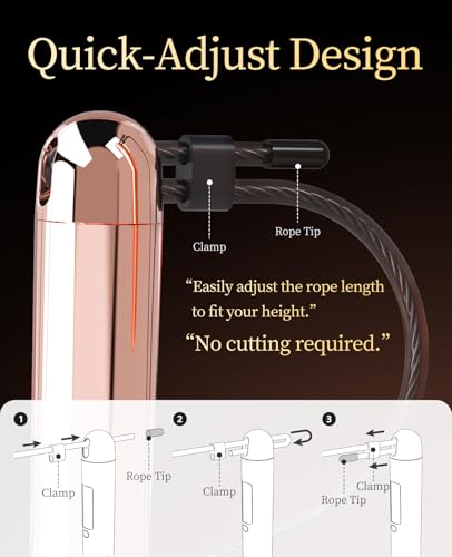 ACHDOFITS Jump Rope with Smart Counter for Adults - color: Rose Gold