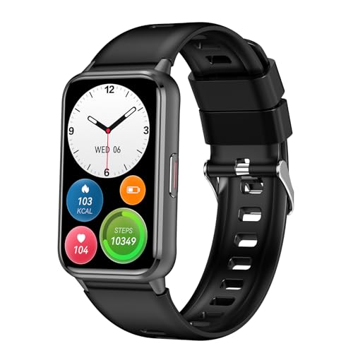 Fitness Tracker (Answer/Make Calls), Smart Watch for Women Men, with 1.47″ AMOLED Always-On Display, 24/7 Heart Rate, Sleep Tracking, 110+ Sport Modes, Waterproof, Compatible for Android Phone - color: Black