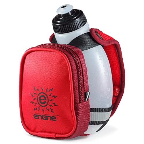 NGN Sport - Running Water Bottle Handheld | Hydration Bottle & Pack with Zippered Pocket - 10 oz (Cooling Lava Red, 10 oz (1-Pack)) - color: Cooling Lava Red, size: 10 oz (1-Pack)