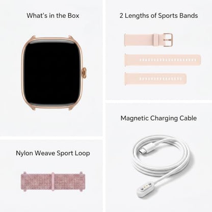 Quican Smart Watch for Women(Answer/Call), AMOLED Fitness Watch for Women - color: Pink