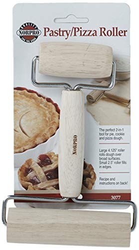 Norpro Wood Pastry/Pizza Roller 4in/10cm - size: 4 inches