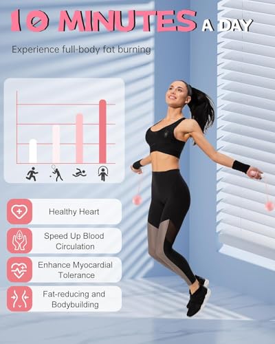 Cordless Jump Rope with Counter for Fitness - Adjustable Smart Skipping Rope For Men Women Kids Outdoor Speed Boxing Crossfit Workout Exercise Cardio