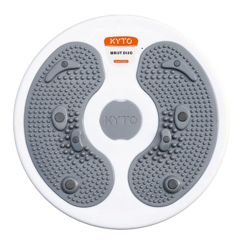 KYTO Waist Twister Disc – Core Trainer Board with Digital Counter, Ab Workout Equipment with 360° Rotation, Non-Slip Foot Massage Design for Home, Office Fitness - color: Grey