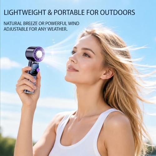 Portable Handheld Fan, Ice Cooling Personal Fan,Rechargeable Mini Fan(Grey) - color: Grey