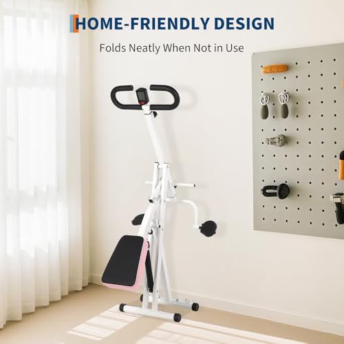 Adjustable 12-Level Squat Assist Trainer for Home Gym – Collapsible Hydraulic Stepper Machine for Full Body, Glutes & Leg Workout, 350 Lbs Capacity, Booty & Deep Squat Fitness Equipment - color: White