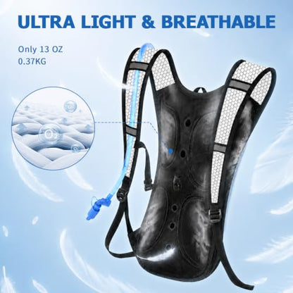 2-Pack Hydration Backpack with 2L Bladder for Hiking Running Cycling