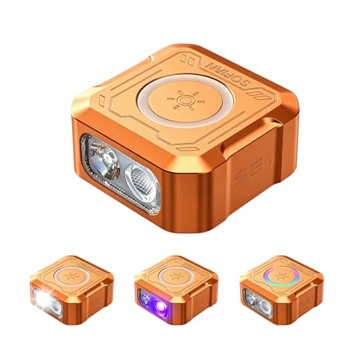 sofirn SE1 Mini Keychain Flashlight, 300LM Rechargeable EDC Light UV RGB - color: Orange-SE1