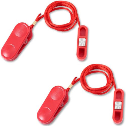 Gosknor 2pcs Treadmill Magnet Safety Key, 1.7x0.5 Inch Universal Magnetic Safety Switch Replacement Treadmill Emergency Stop Magnet for Most Running Machines (Flat Oval)