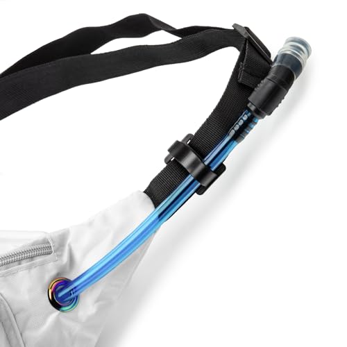 HY-FAN Hydration Fanny Pack with Bladder, 17oz BPA-Free, Hands-Free Design, Secure Pockets, Ideal for Athletic Outdoor Activities, Travel and More - White - color: White
