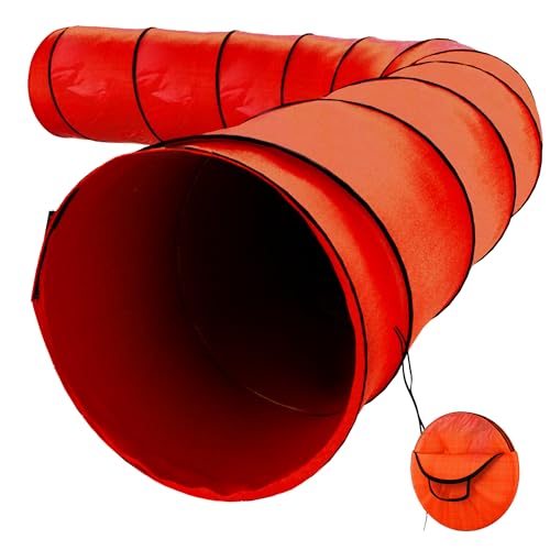 Dog Agility Tunnel, Dog Tunnel, Play, 18 Feet, Small, Medium, Large, Red - color: Red