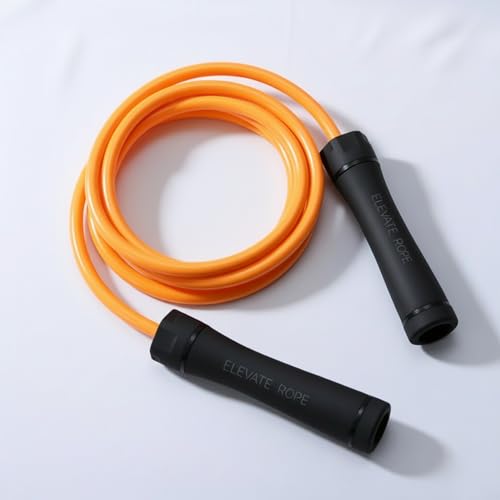 Elevate Rope Weighted Jump Rope 1 lb, 10mm PVC Cable, 10 ft Adjustable - color: Orange Aspiration