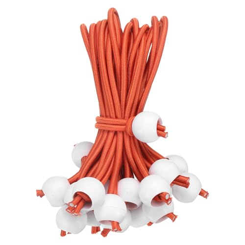uxcell 6" Balls Bungee Cords, 30 Pcs Bungee Cords with Balls Elastic Tarp Tie Downs for Tents, Camping, Tarp, Posters, Expander Loops, Tarpaulin Holders, Tarpaulin Rubber (Orange/White) - color: Orange/White, size: 6inch
