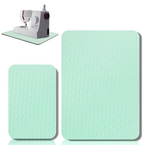 2 Pcs Sewing Machine Muffling Mat Pedal Sewing Mat Reduce Vibrations Noise No Slip Machine Accessories for Quilting(15'' X 20'' and 9'' X 14'',Green) - color: Green, size: 15" X 20" and 9" X 14"