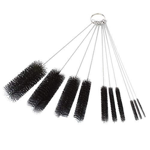 Long Straw Brush, Nylon Pipe Tube Cleaner 8.2-ihch 10 Different Diameters Set of 10 (Pack of 4) - size: 10 piece set (Pack of 4)
