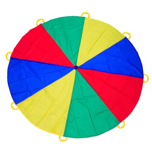 6.5ft/10ft/12ft/13ft/16.4ft/20ft Rainbow Parachute for Outdoor Party Games, Kids Play Parachute Group Cooperative Team Game Toys, Family Get-Together Entertainment - color: 6.5ft