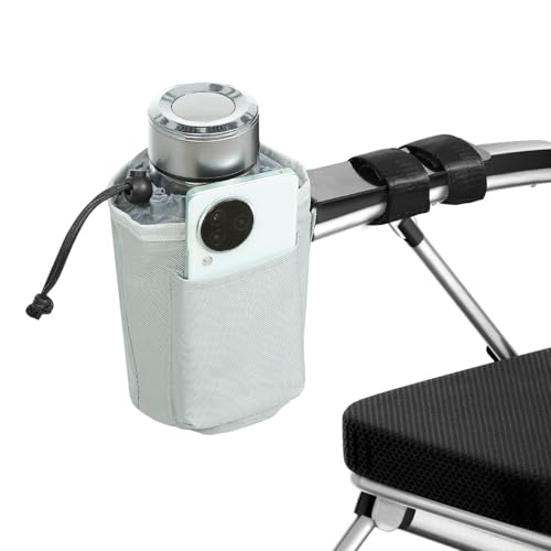 TYYIHUA Cup & Phone Holder for Electric Wheelchair, Extra Large, Gray