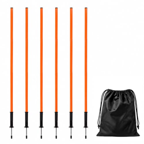 5FT Agility Training Poles, Adjustable Speed and Agility Training Equipment Sports Training Sticks - color: Orange