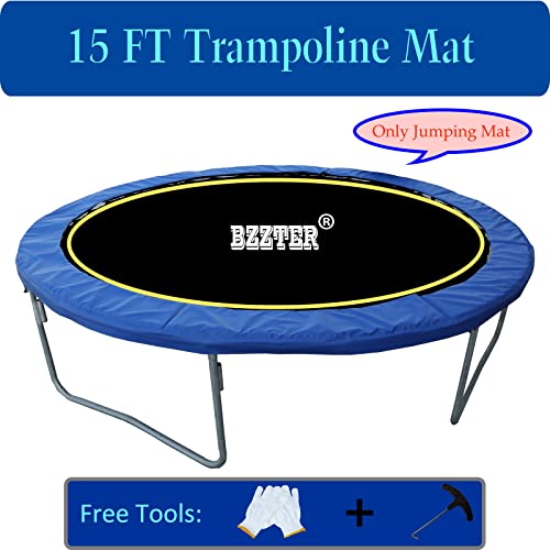 Trampoline Replacement Mat,Fits 15ft Round Frame with 90/96/100/108 Rings,Fits 5.3-8.5" Springs,Longer Lasting with 10 Rows of Stitches,w/Pull Hook and Gloves,（13ft-13.4ft Trampoline Mat - style: ø156.7" &108Rings (Fits 7.5"-8.5"Spring)
