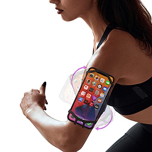 Armband for iPhone 17 16 15 14 13 Pro Max/Plus/Pro, Samsung Galaxy S26 S25 S24 S23 Ultra/Plus, Workouts Phone Arm Band (Black)