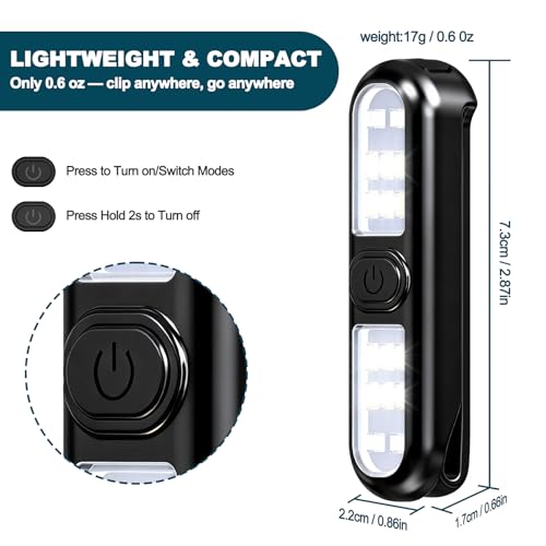 Rechargeable Clip on Running Lights for Runners: LED Safety Flashlight