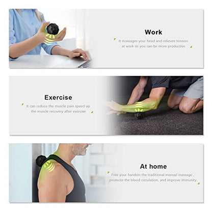 Electric Vibrating Massage Ball, 2-Speed Fitness Yoga Pilates Physical Therapy Massage Roller to Fight Sore Muscles,Washable Negative Ion Vibration Massages ball for Muscle Recovery,Myofascial Release