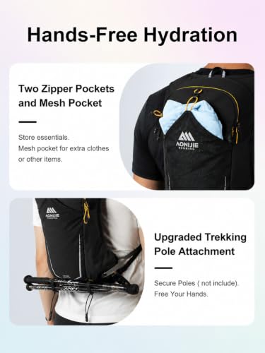 AONIJIE 8L Running Hydration Vest for Men & Women - style: Black Running Vest with 2L Bladder