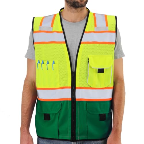 Dib Safety Reflective Safety Vest Made with 3M Tape, Yellow and Green S - color: Yellow & Green, size: Small
