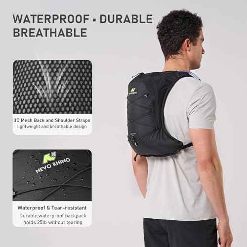 N NEVO RHINO Hydration Backpack,Lightweight Water Backpack with 2L Bladder - color: Black