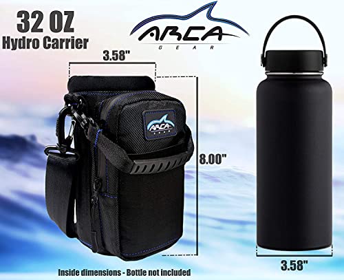 Arca Gear Hydro Carrier 32 oz Small - Insulated Water Bottle Sling w/Carry Handle, Shoulder Strap, Wallet and Two Pouches - The Perfect Flask Accessory - color: Lavender Purple