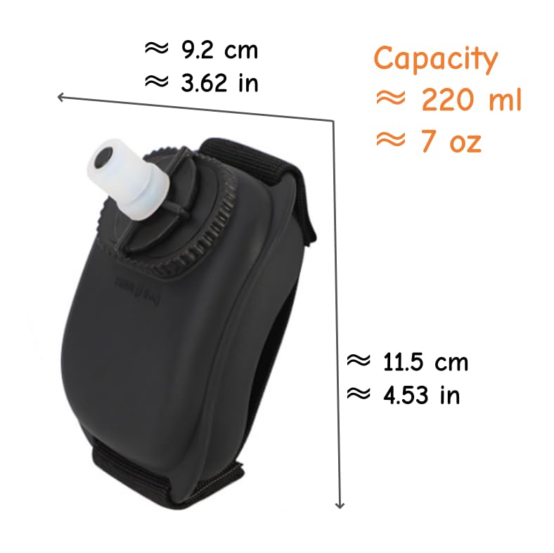 1 PCS Wrist Water Bottle 7oz/200ml Silicone Wearable Handheld Running Water Bottle for Hiking Gym Marathon Training Cycling Camping