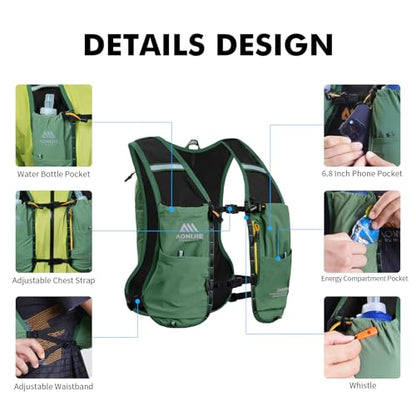 AONIJIE Running Hydration Vest for Men Women Trail Running Gear - size: S-XL