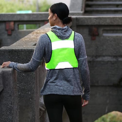 Amphipod Full-Visibility Reflective Vest, Outdoor Safety Running Gear - color: Hi-viz Green, size: Large