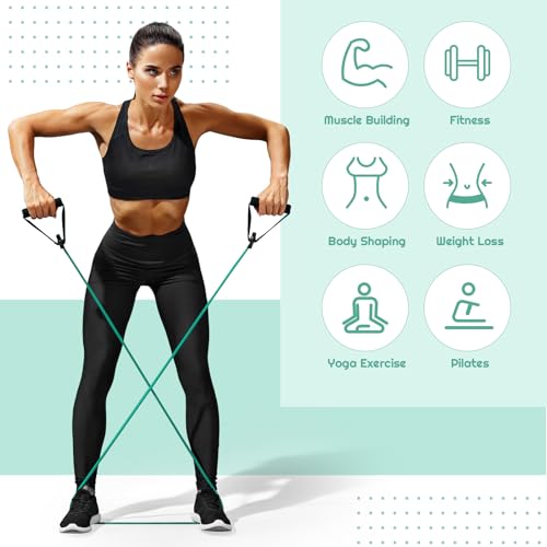 Women Fitness Exercise Equipment Trainer Set Pedal Resistance Band - color: Green