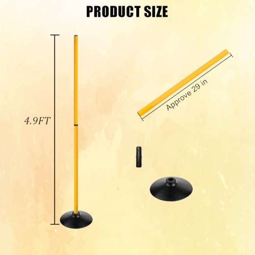 Adjustable Height Agility Speed Hurdles with Rubber Base, Training Equipment Set for Soccer, Track and Field, Detachable Agility Poles - size: 4.9 FT, style: Pack of 3