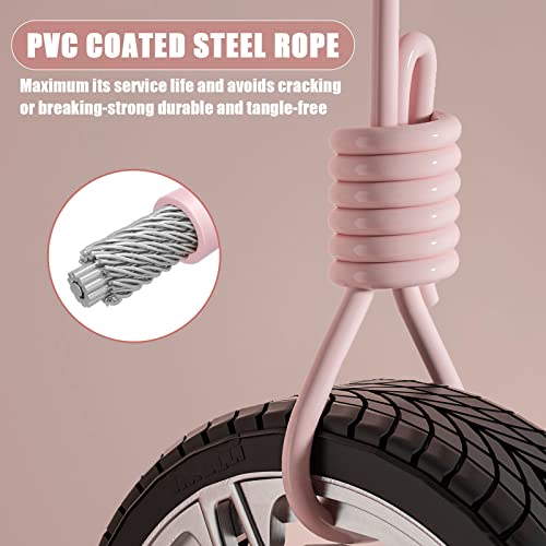 𝐒𝐩𝐞𝐞𝐝 𝐉𝐮𝐦𝐩 𝐑𝐨𝐩𝐞 𝐟𝐨𝐫 𝐅𝐢𝐭𝐧𝐞𝐬𝐬 - Skipping Rope for Women Men Exercise with Adjustable Length Jumping Rope and Alloy & Silicone Handles Suitable for Workout Boxing Home Gym - color: Pink