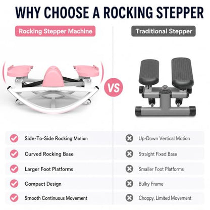 KINMAC Rocking Stepper for Exercise at Home-Rock Stepper Side to Side - color: Pink