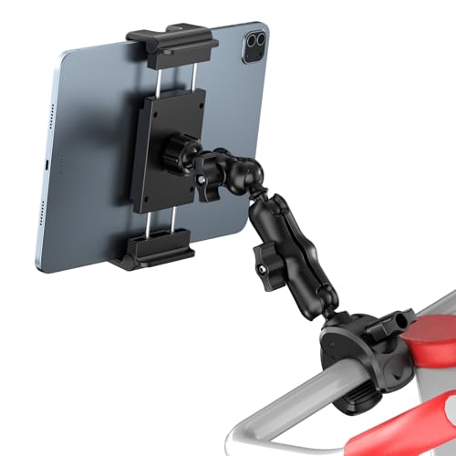 PLDHPRO Tablet Mic Music Holder for iPad Clamp Mount Stand, Microphone Tripod Treadmill Stroller Spin Bike Exercise Handlebar Accessories Compatible iPhone iPad Galaxy Tab 5.5-14.6'' Phones Tablets - size: 6.1 in Arm